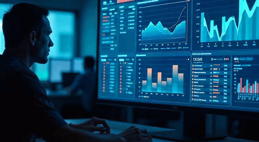 Dashboard de ciberseguridad mostrando métricas de amenazas